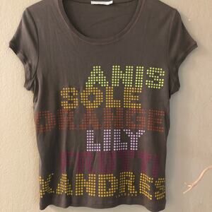 Belgium Xandres Graphic Tee Anis Sole Lily Frutti European Travel Vacation